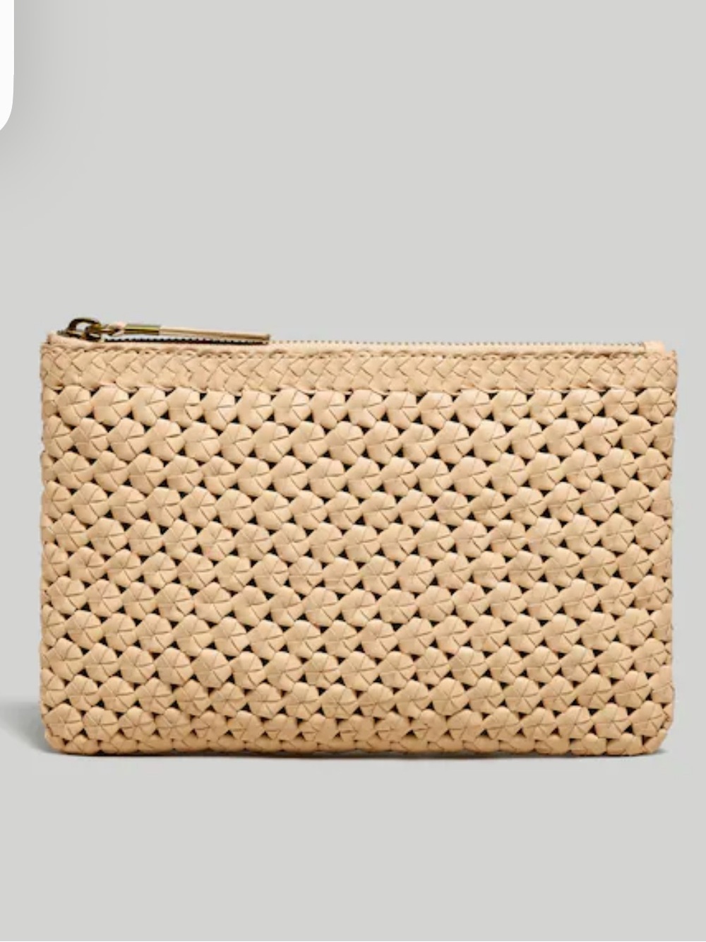Madewell Woven Nude Beige Zip Clutch